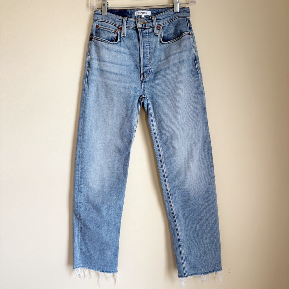 Redone Stovepipe High Rise Straight Jeans
